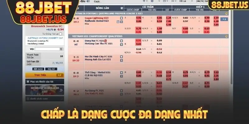 Chấp là dạng cược đa dạng nhất