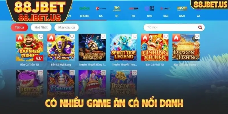 Có nhiều game ăn cá nổi danh