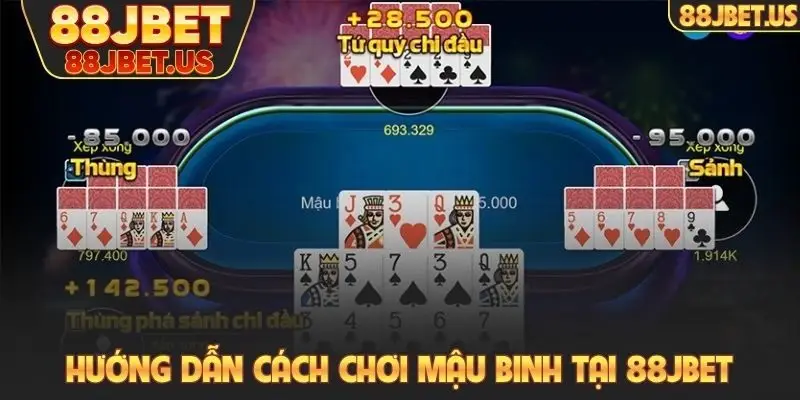 Mậu Binh 88JBET - Trò Chơi Đánh Bài Vốn Thấp, Dễ Thắng 3 Hướng dẫn cách chơi Mậu Binh tại 88JBET